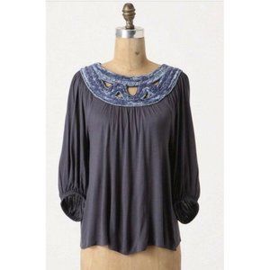 C. Keer Top Shirt Small S Knit Blue Cutouts Fenest